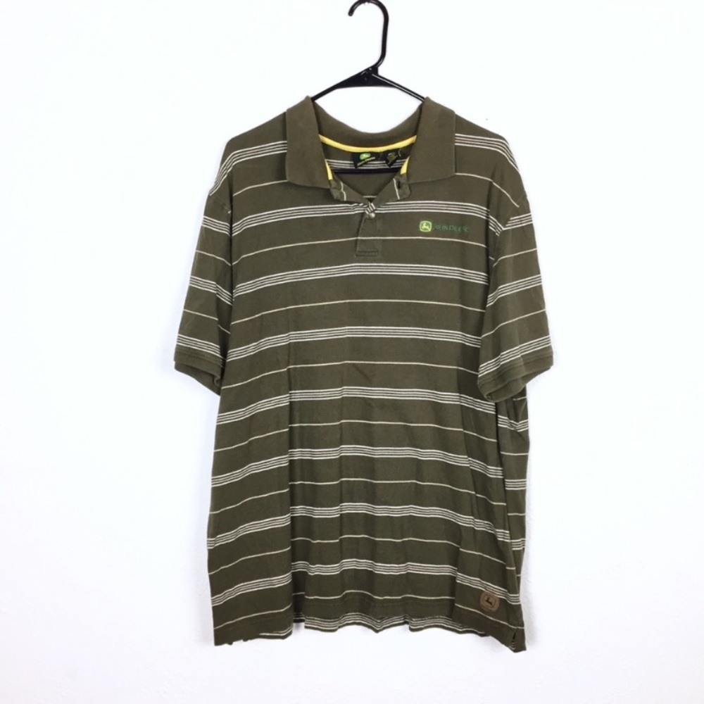 Men’s John Deere striped polo shirt size xl
